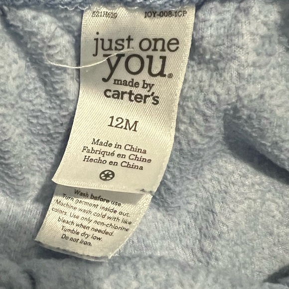 Carter’s Just on you Baby boy set of 2 piece Hoodie and Pant Size 12 Months - Picture 7 of 9